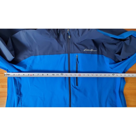 Eddie Bauer Weatheredge Stretch Lightweight Hooded Raincoat Rain Jacket Blue 2XL - Picture 6 of 9